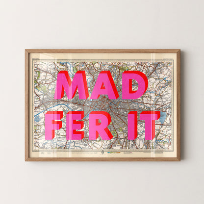 Manchester Pop Art Map Print (landscape)