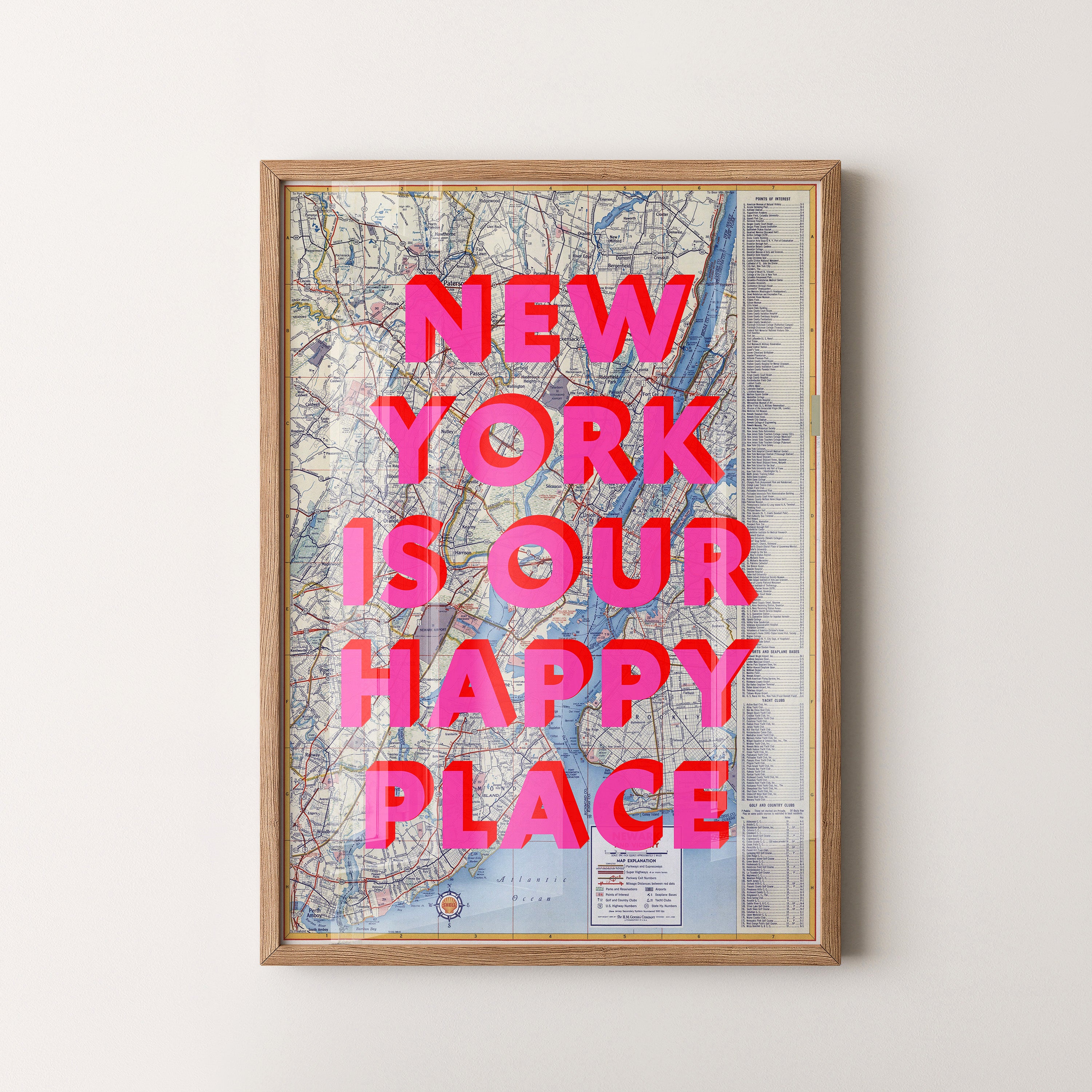 New York Pop Art Map Print (portrait)
