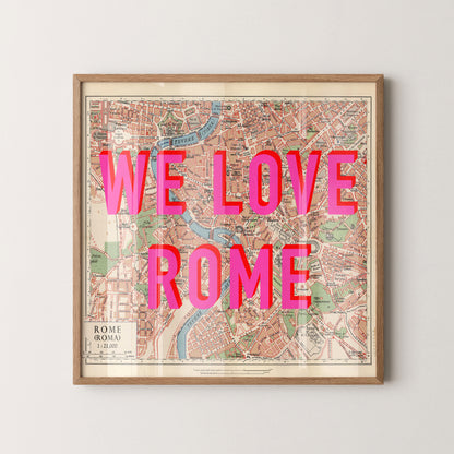 Rome Pop Art Map Print (square)
