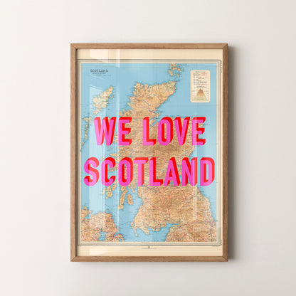 Scotland Pop Art Map Print (portrait)