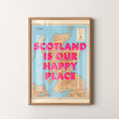 Scotland Pop Art Map Print (portrait)