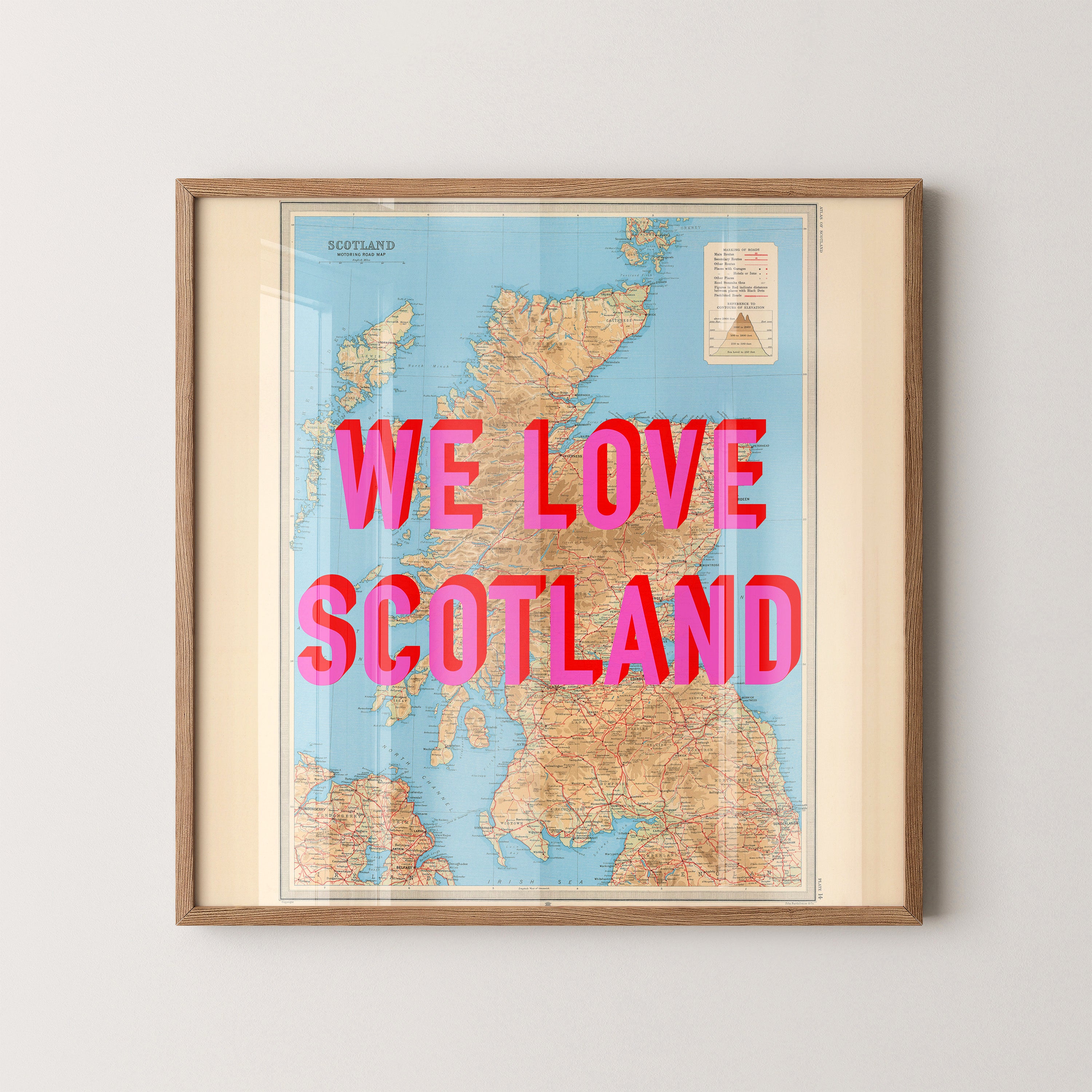 Scotland Pop Art Map Print (square)