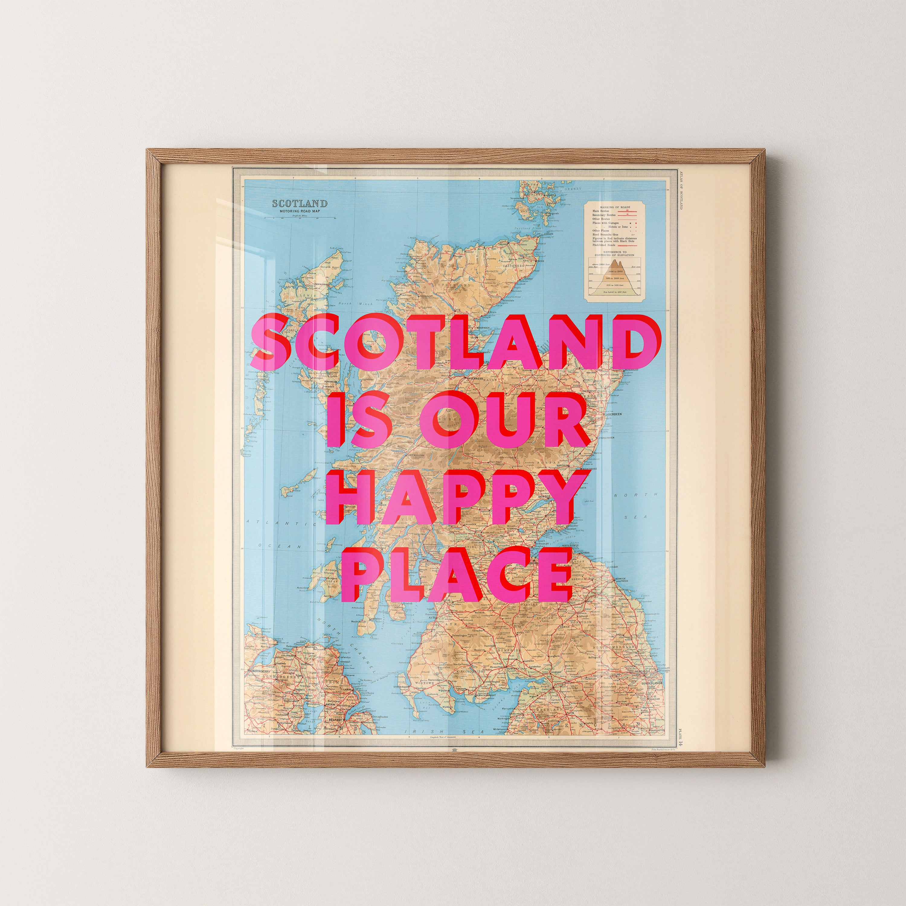 Scotland Pop Art Map Print (square)