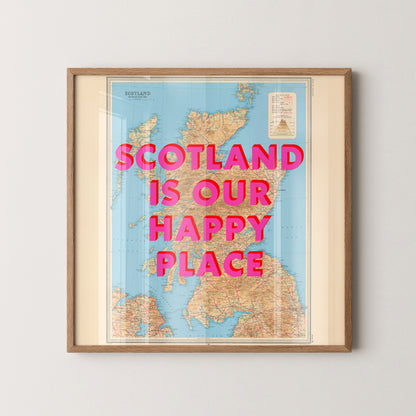 Scotland Pop Art Map Print (square)
