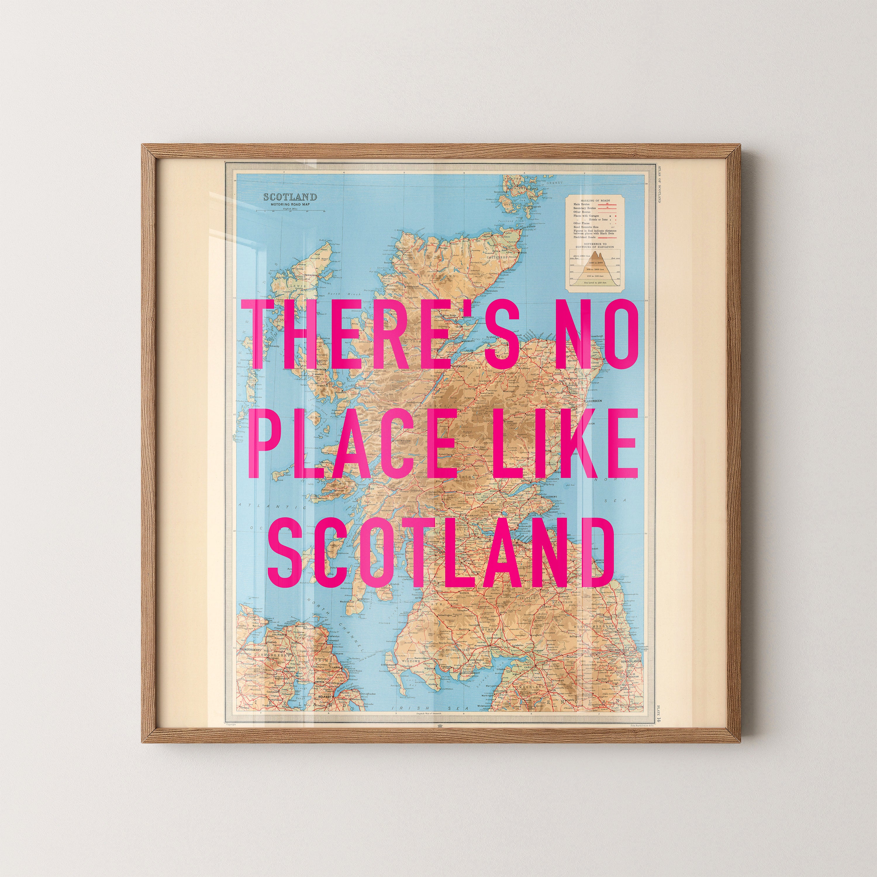 Scotland Pop Art Map Print (square)