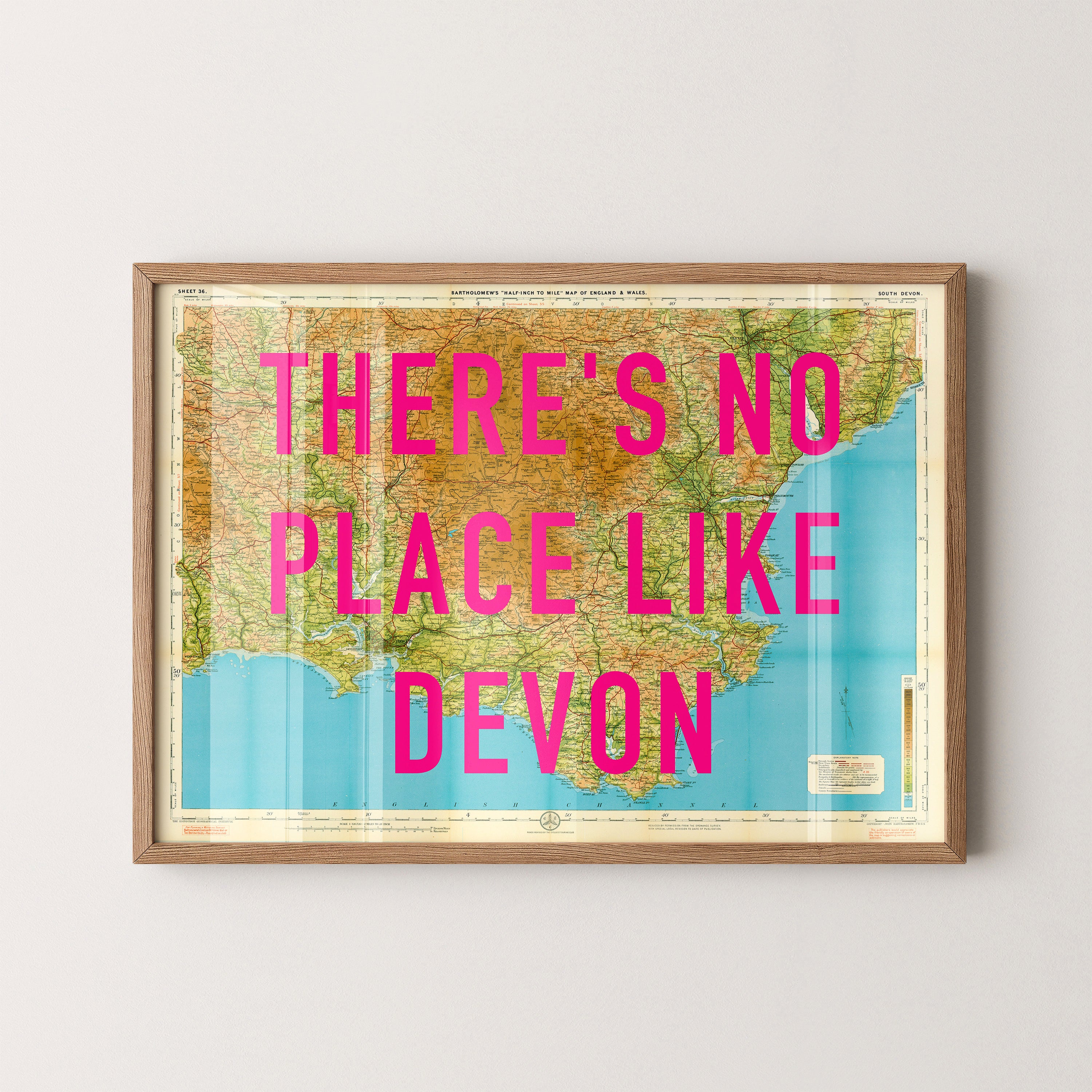 South Devon Pop Art Map Print (landscape)
