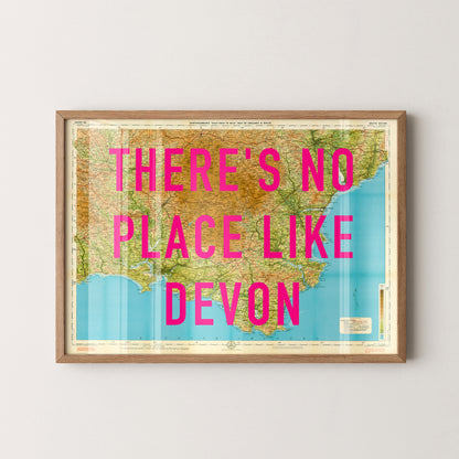 South Devon Pop Art Map Print (landscape)