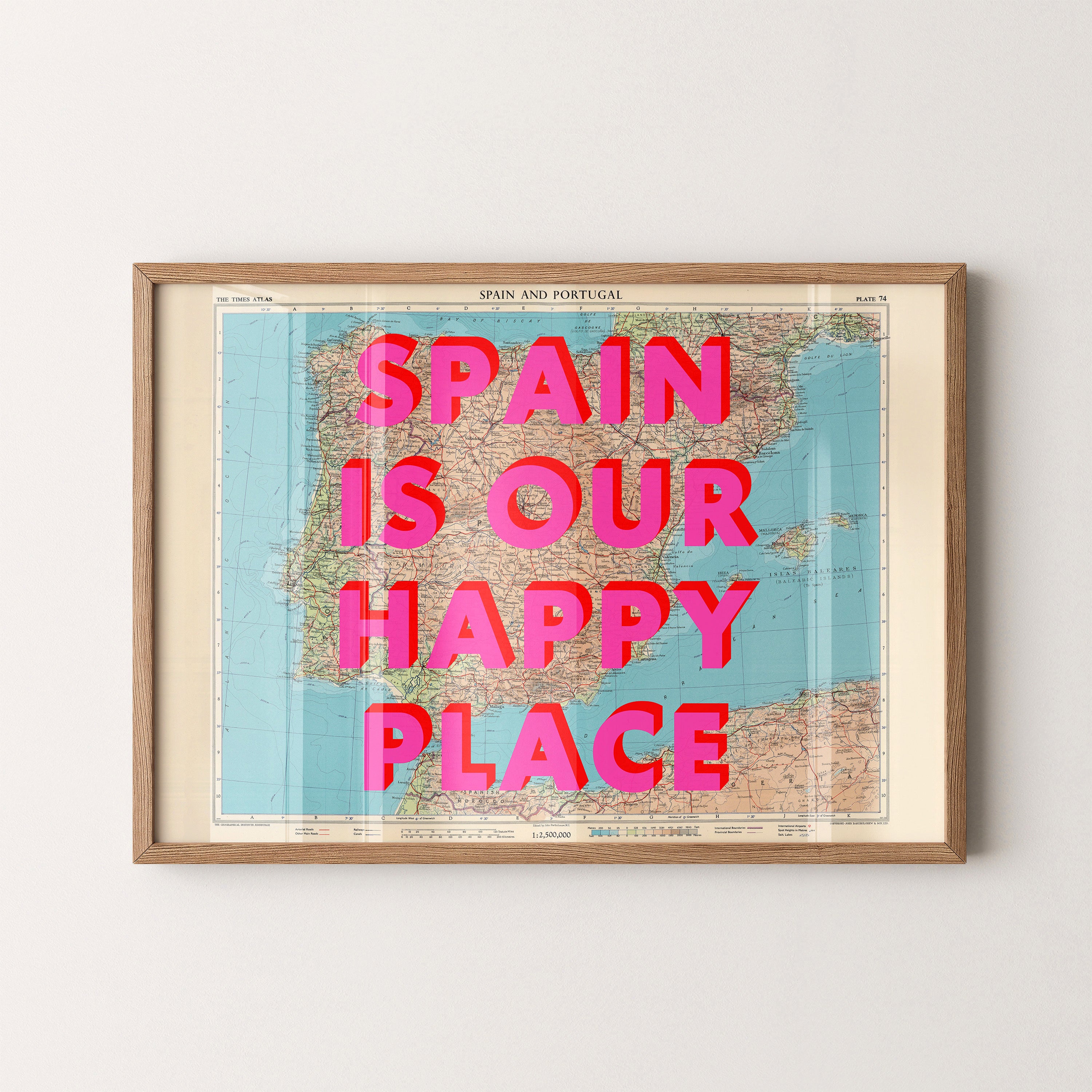 Spain Pop Art Map Print (landscape)