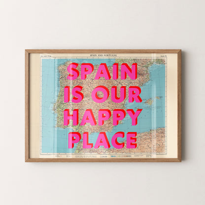 Spain Pop Art Map Print (landscape)