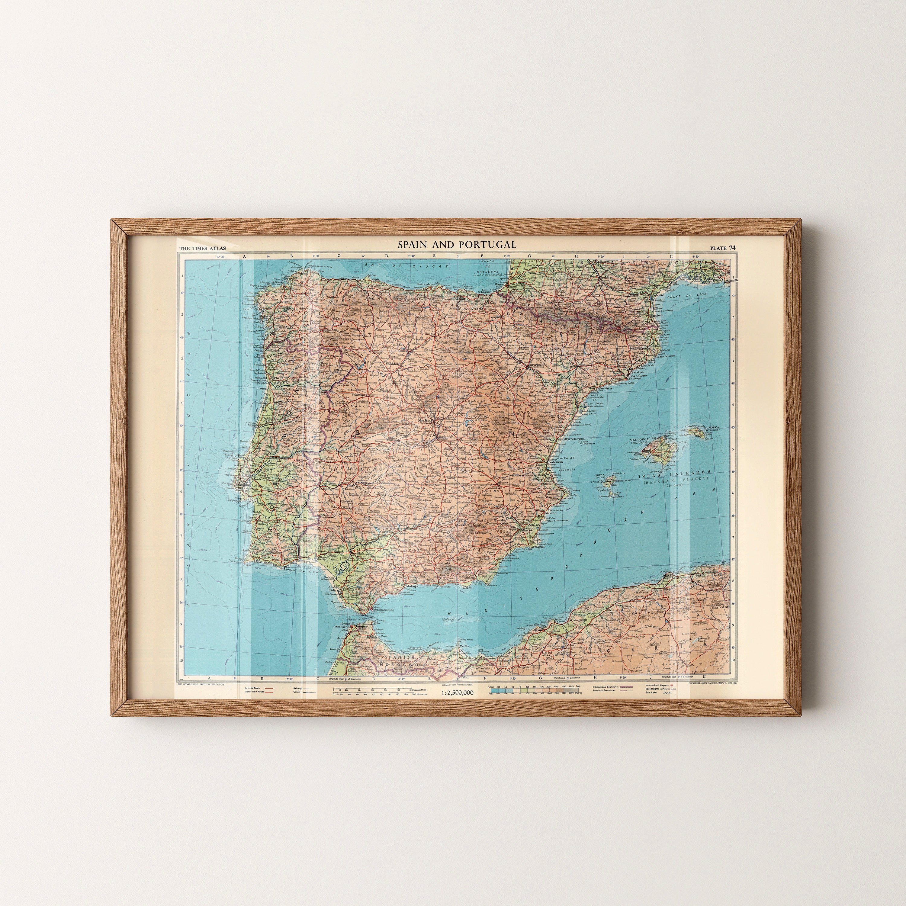 Spain Pop Art Map Print (landscape)
