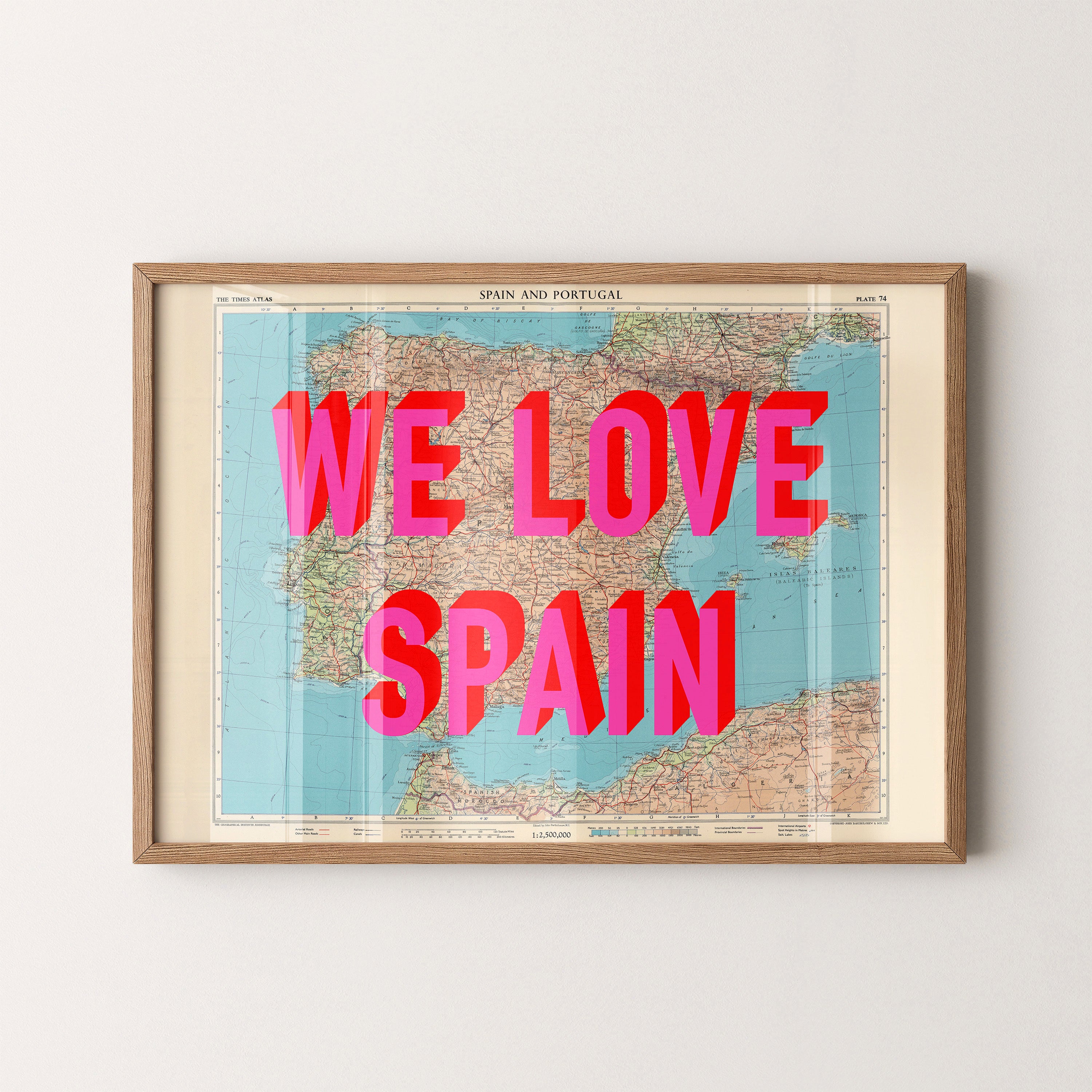 Spain Pop Art Map Print (landscape)