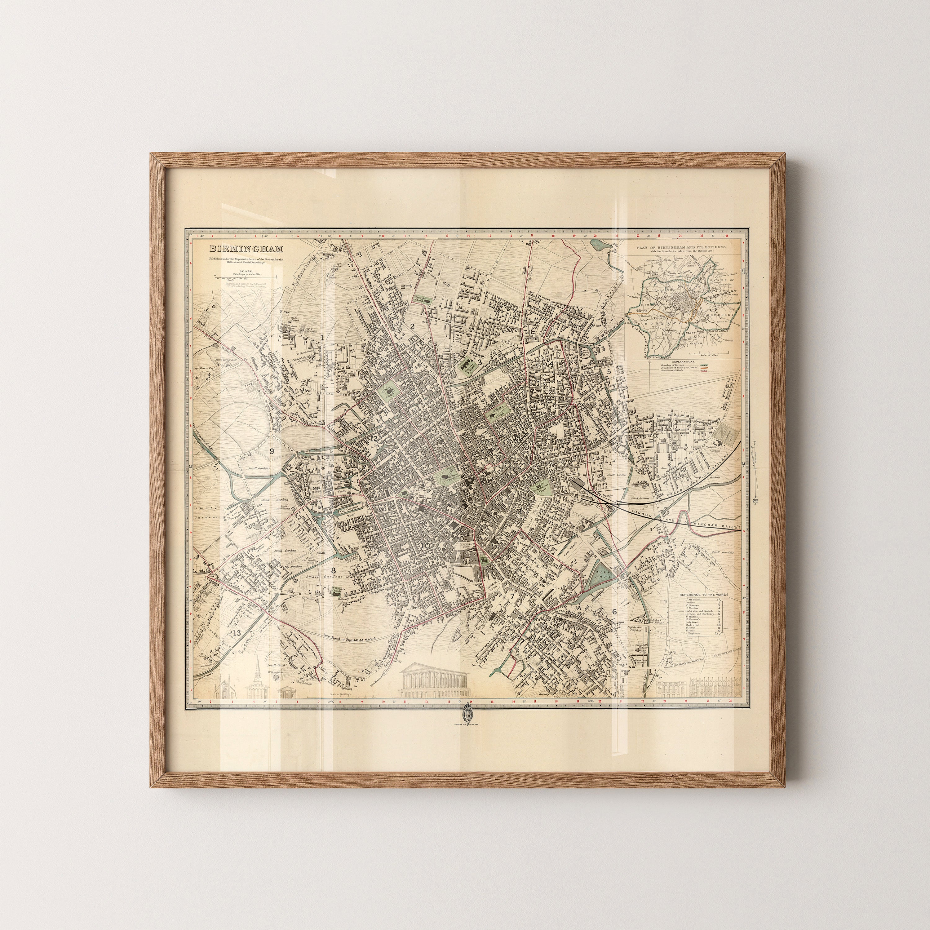 Birmingham Pop Art Map Print (square)