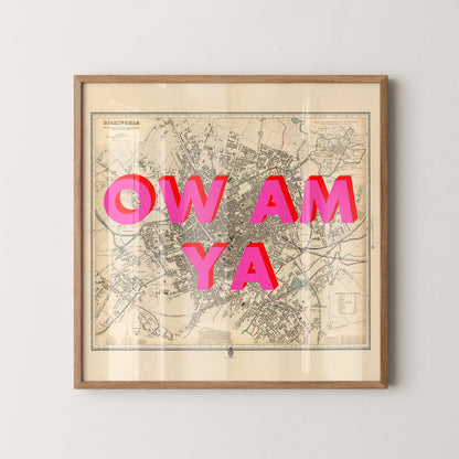 Birmingham Pop Art Map Print (square)