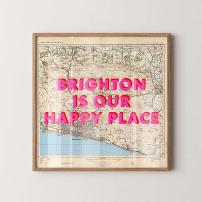 Brighton Pop Art Map Print (square)