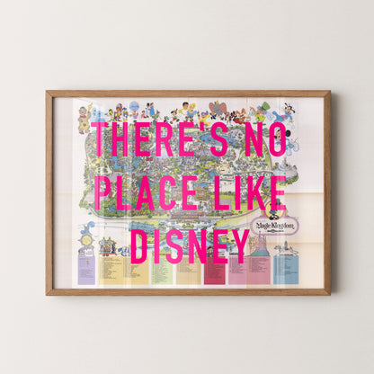 Disney World Florida Theme Park Pop Art Map Print (landscape)