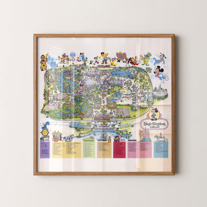 Disney World Florida Theme Park Pop Art Map Print (square)