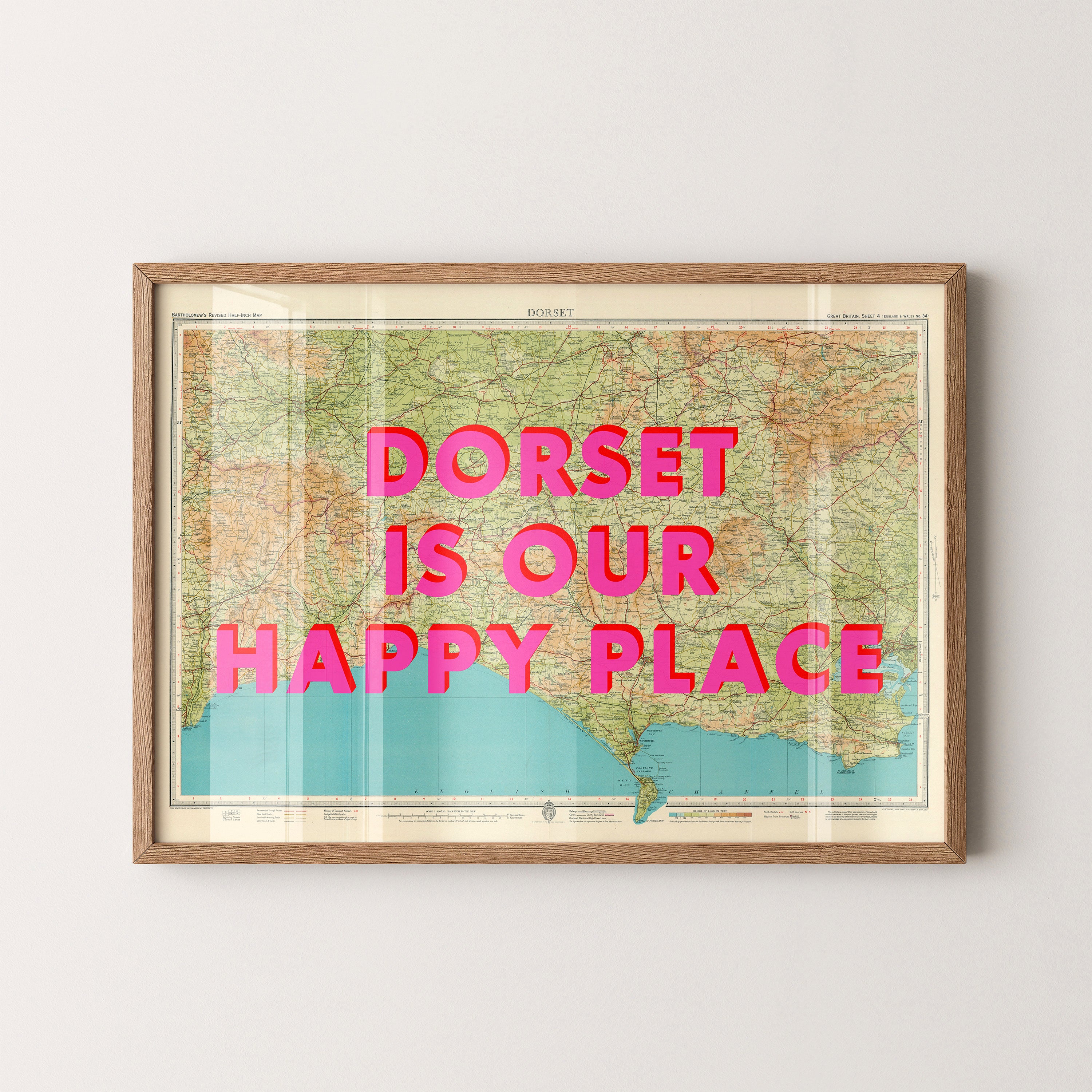 Dorset Pop Art Map Print (landscape)