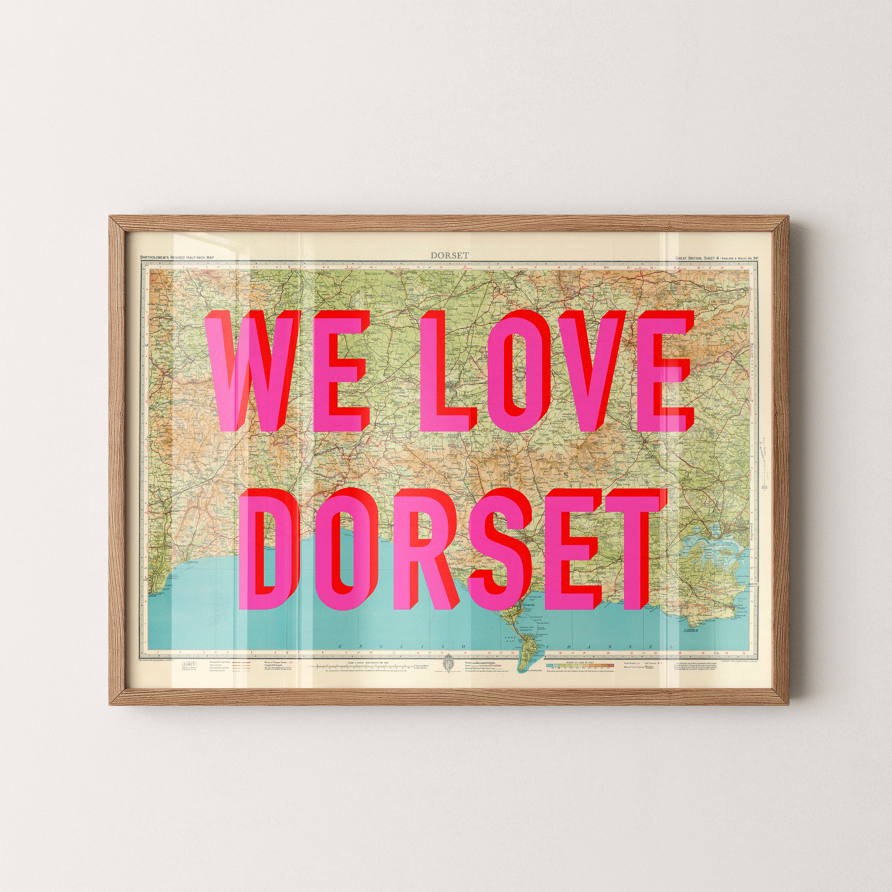 Dorset Pop Art Map Print (landscape)