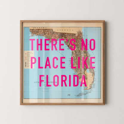 Florida Pop Art Map Print (square)