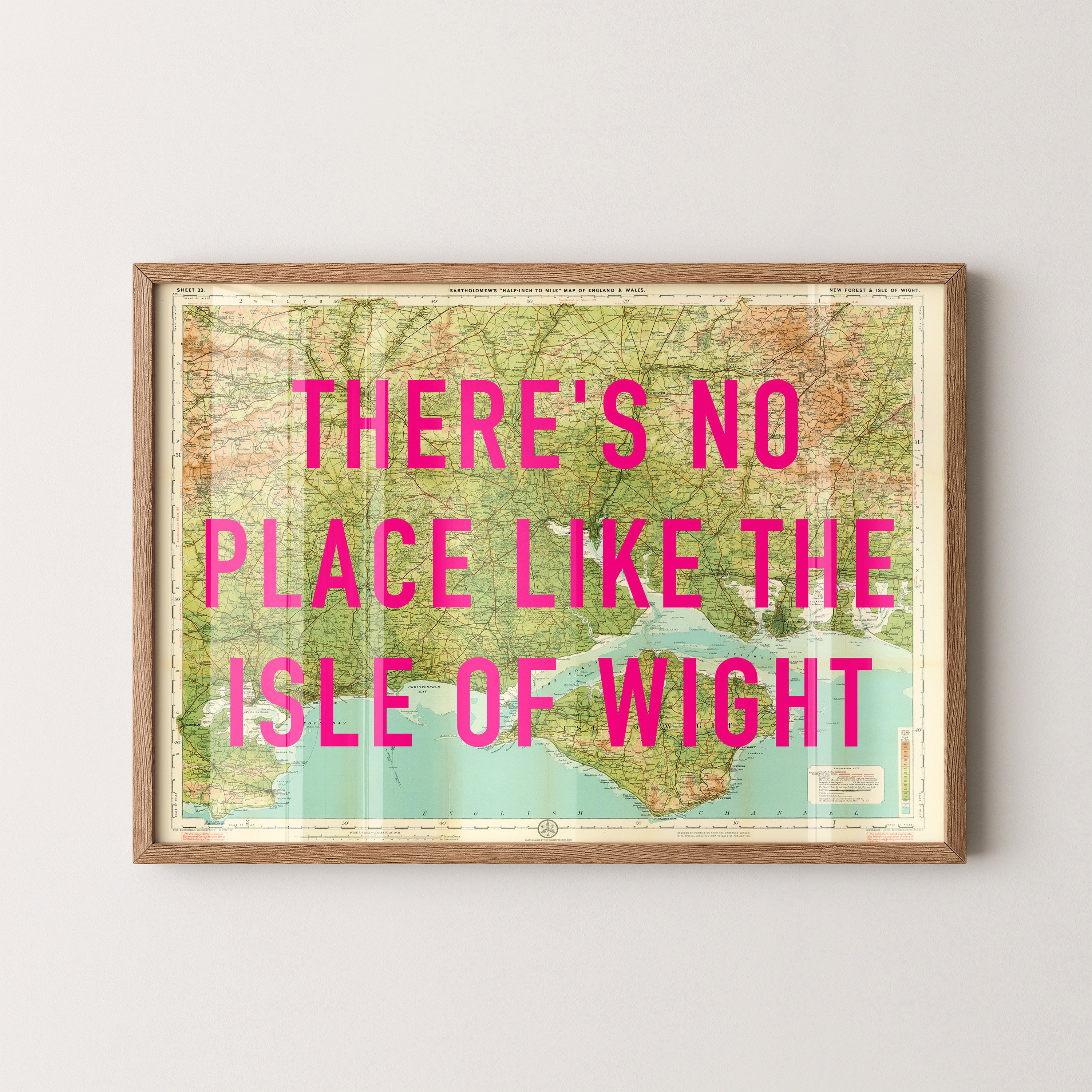 Isle Of Wight Pop Art Map Print (landscape)