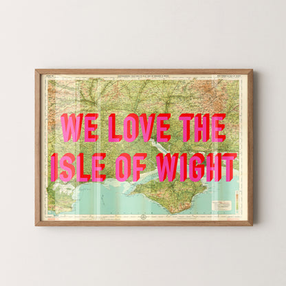 Isle Of Wight Pop Art Map Print (landscape)