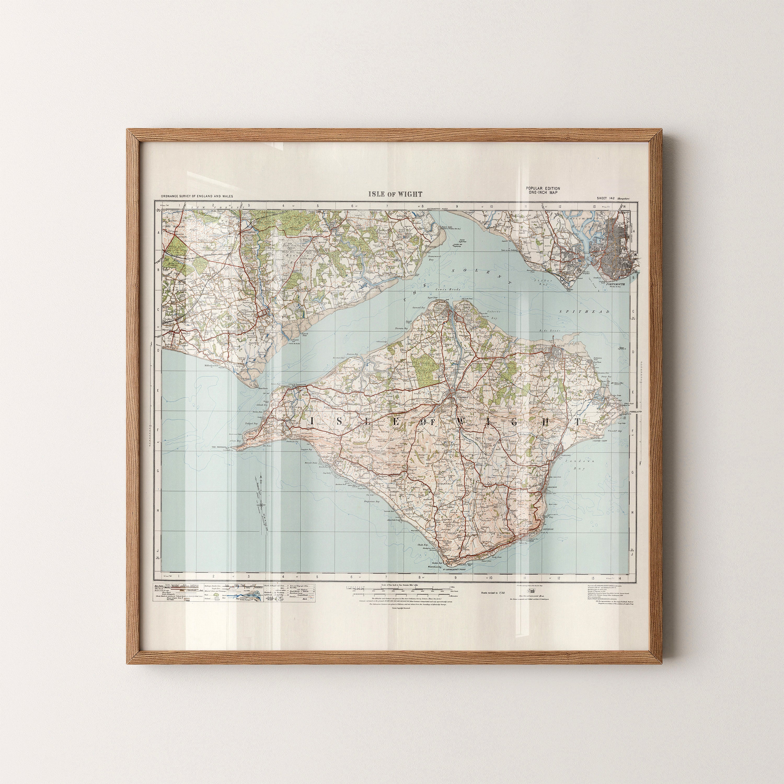 Isle Of Wight Pop Art Map Print (square)