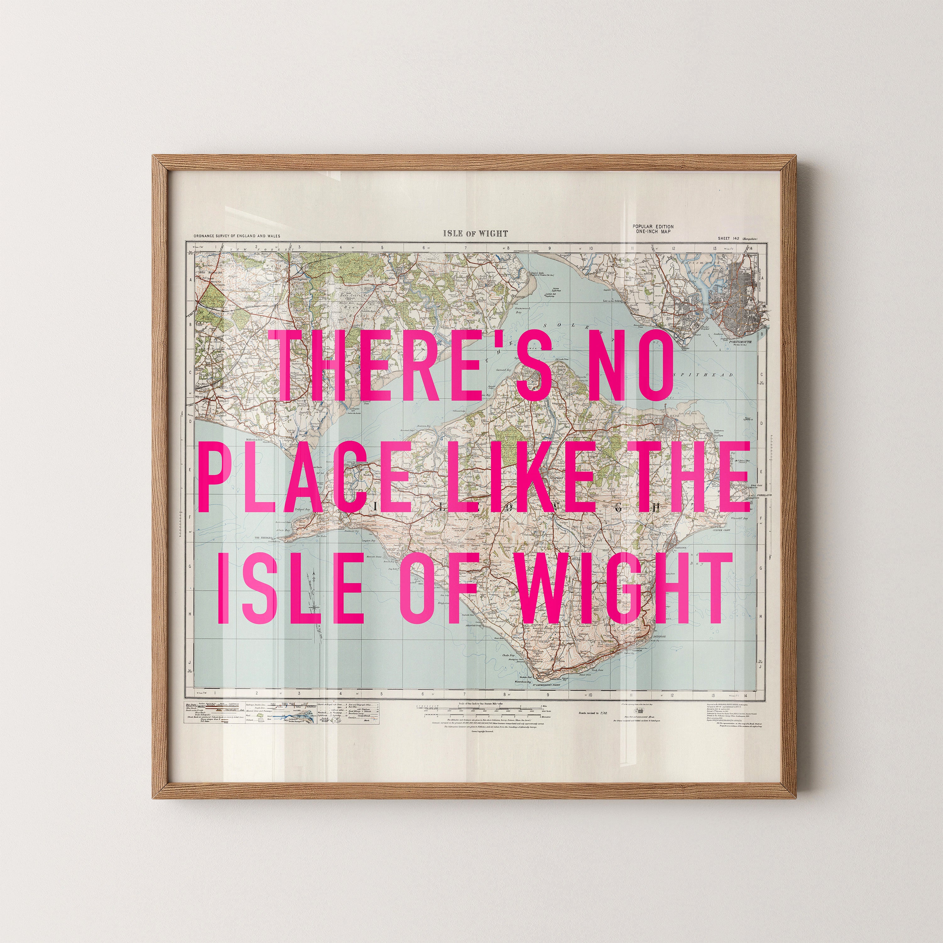 Isle Of Wight Pop Art Map Print (square)