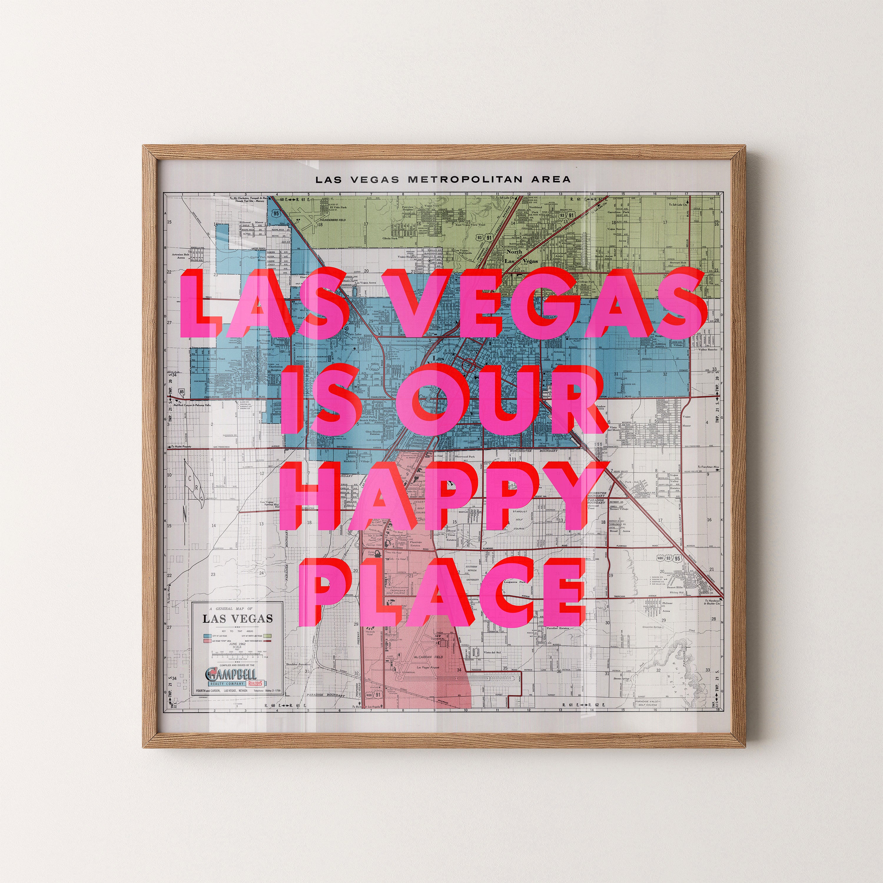Las Vegas Pop Art Map Print (square)