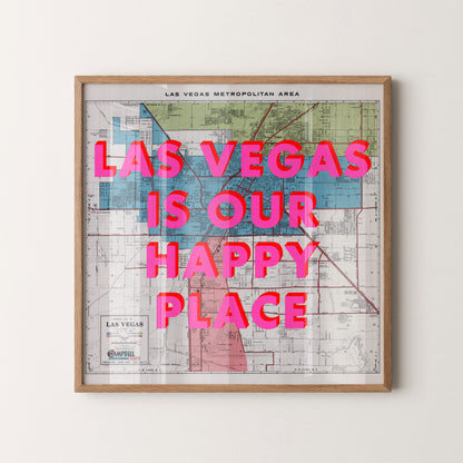 Las Vegas Pop Art Map Print (square)