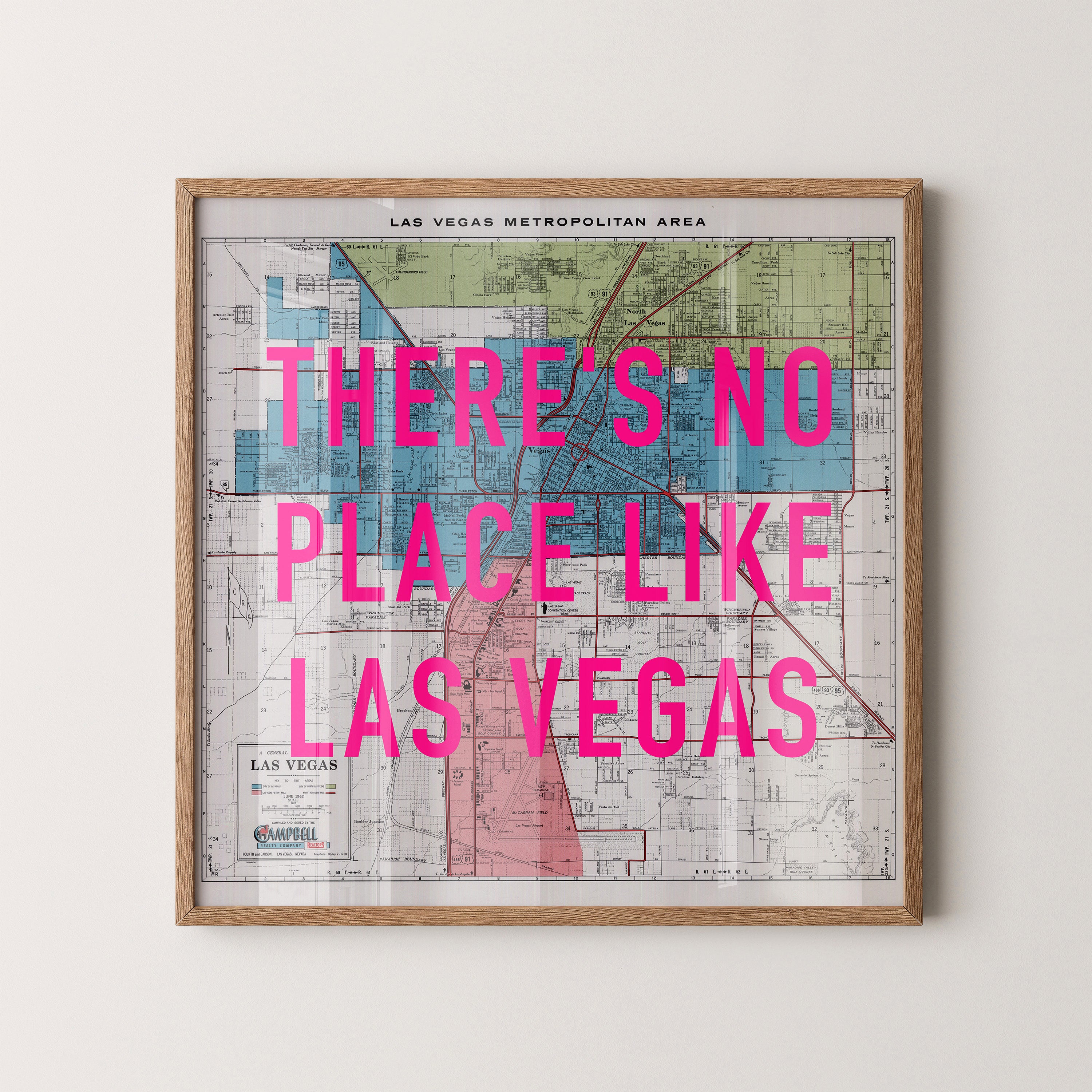 Las Vegas Pop Art Map Print (square)