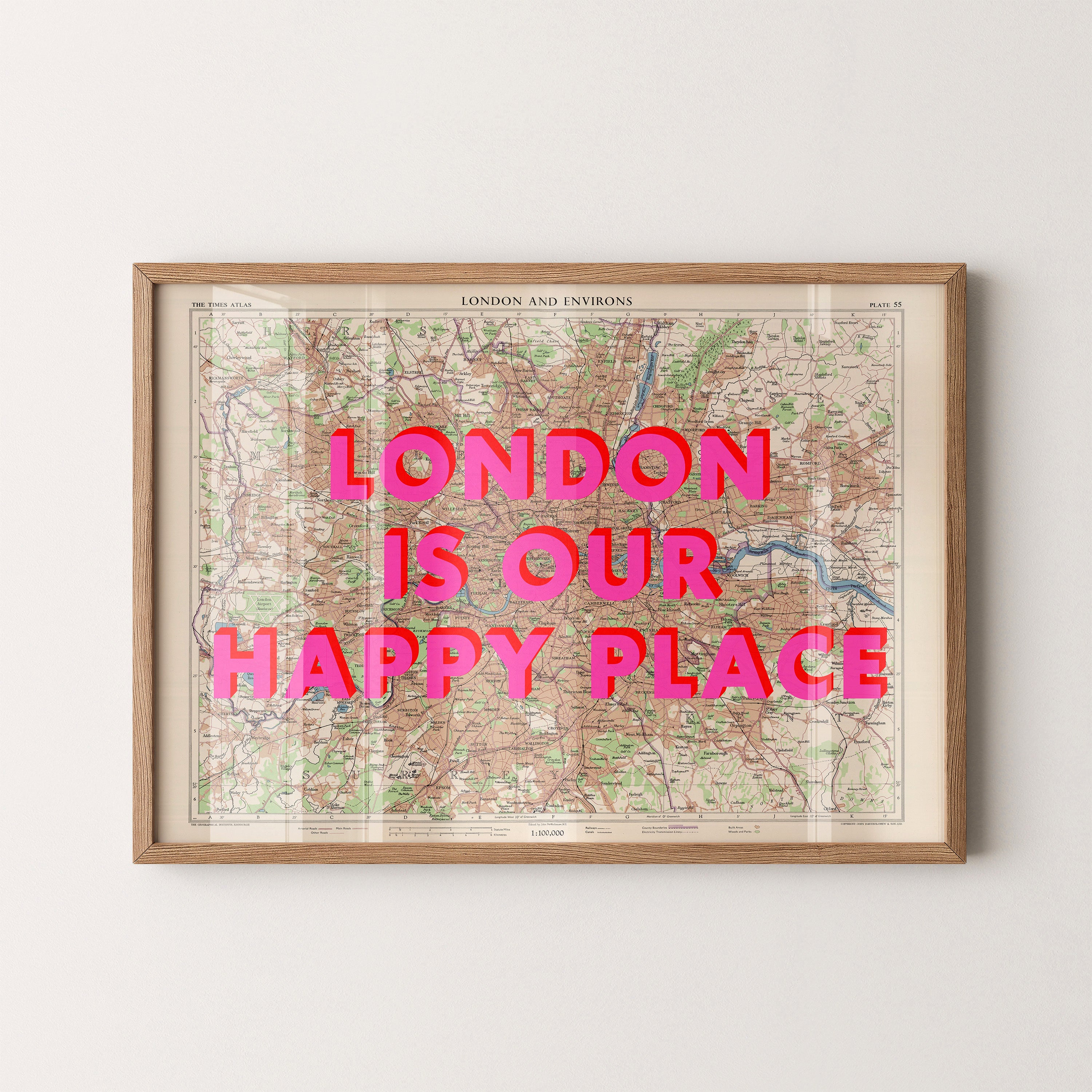 London Pop Art Map Print (landscape)
