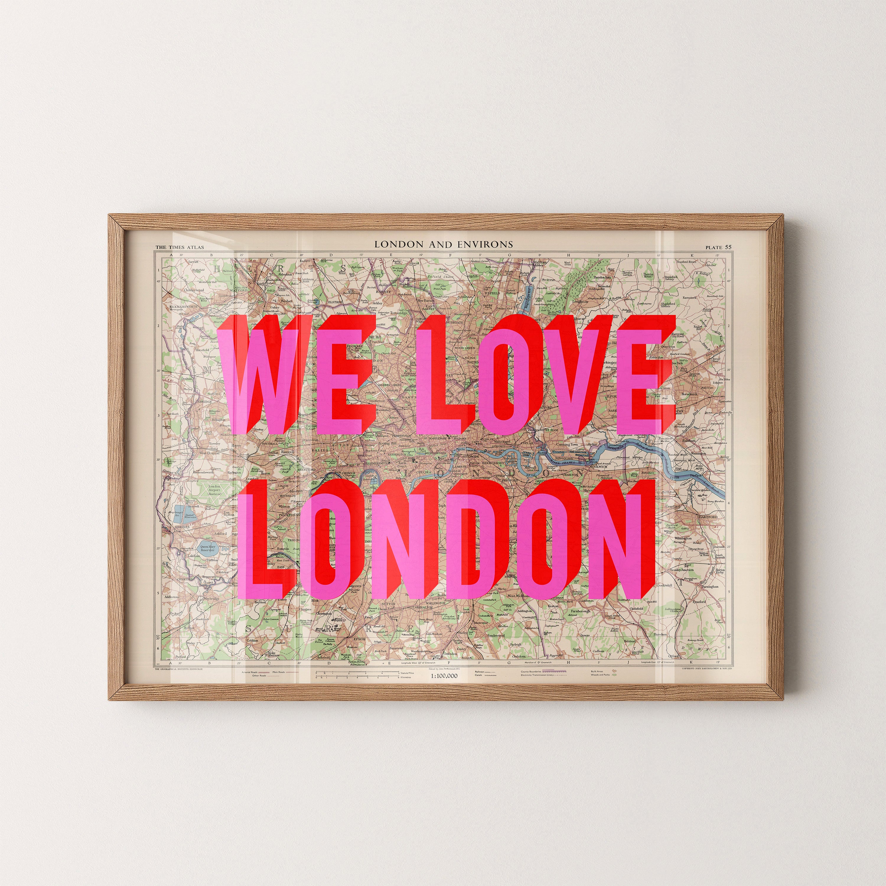 London Pop Art Map Print (landscape)