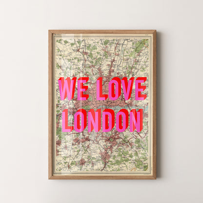 London Pop Art Map Print (portrait)