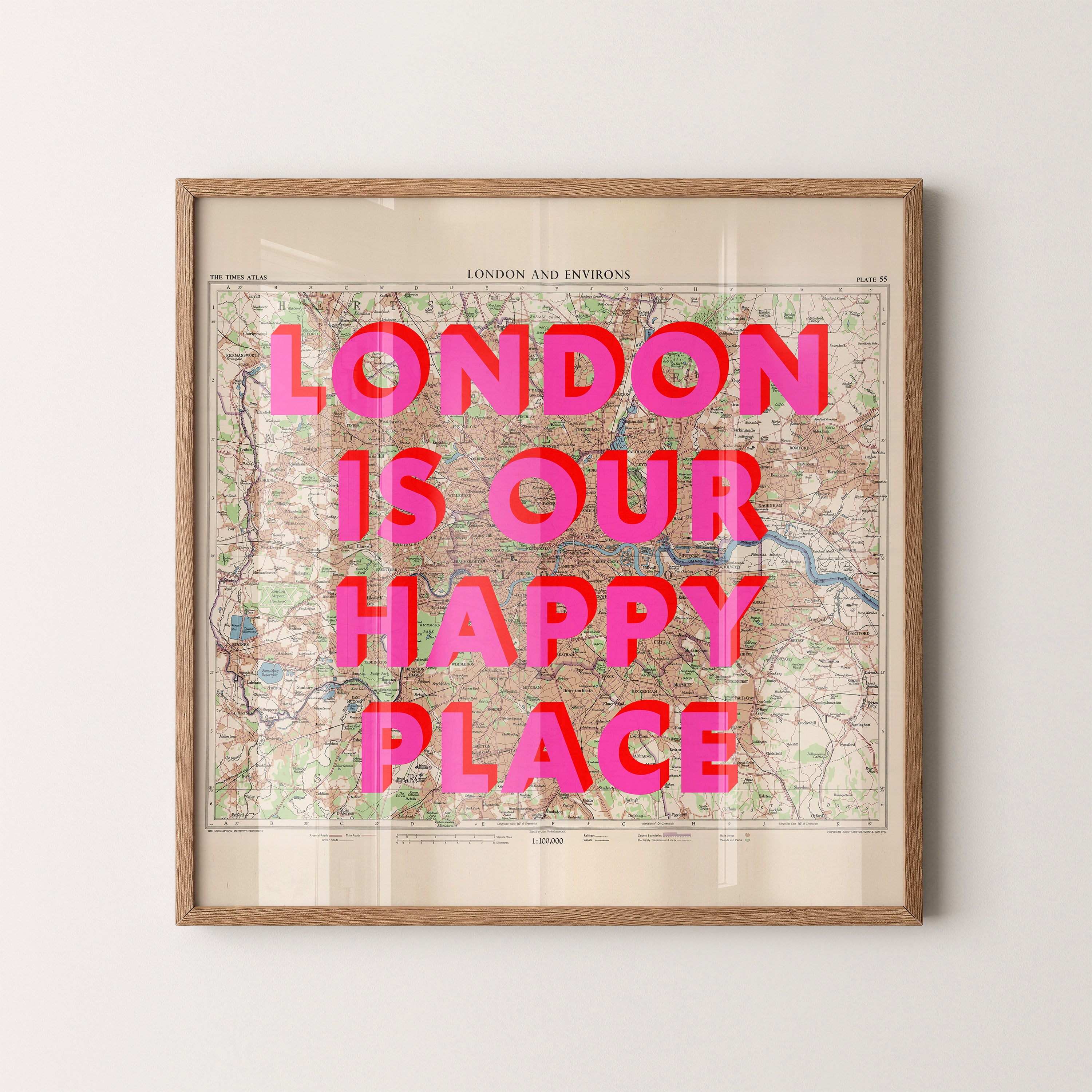London Pop Art Map Print (square)