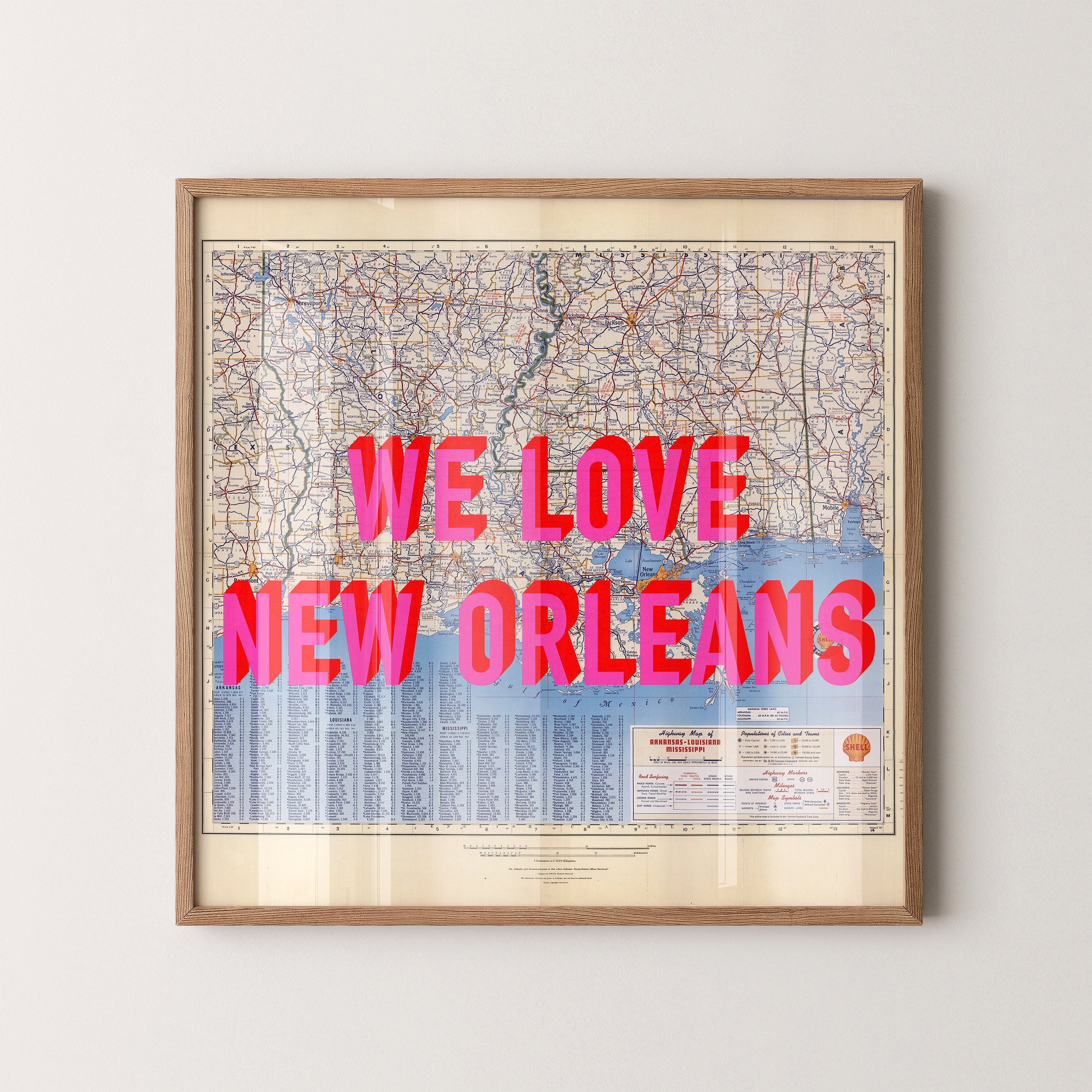 New Orleans Pop Art Map Print (square)