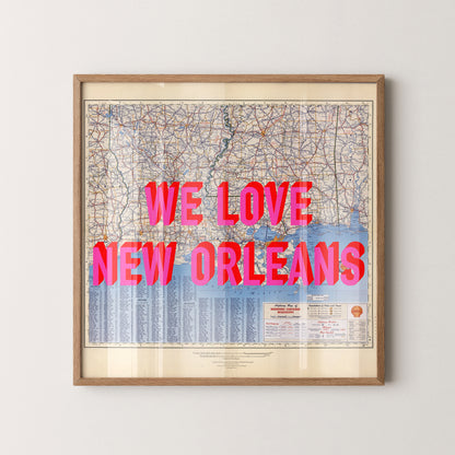 New Orleans Pop Art Map Print (square)