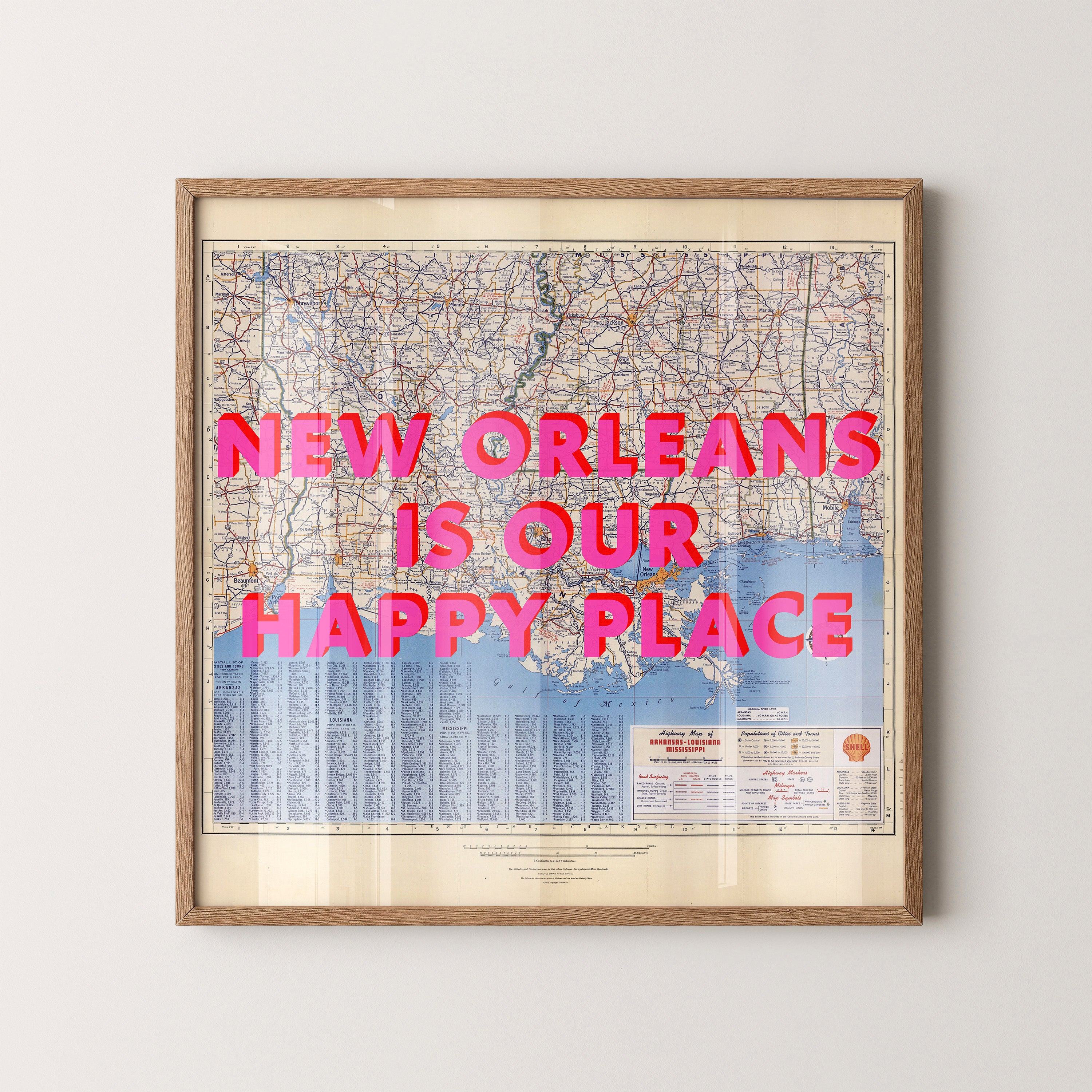 New Orleans Pop Art Map Print (square)