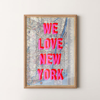 New York Pop Art Map Print (portrait)