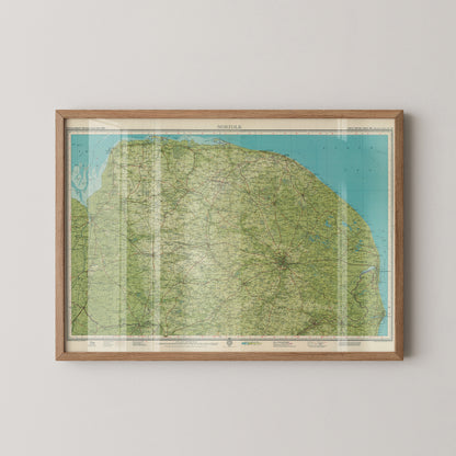 Norfolk Pop Art Map Print (landscape)