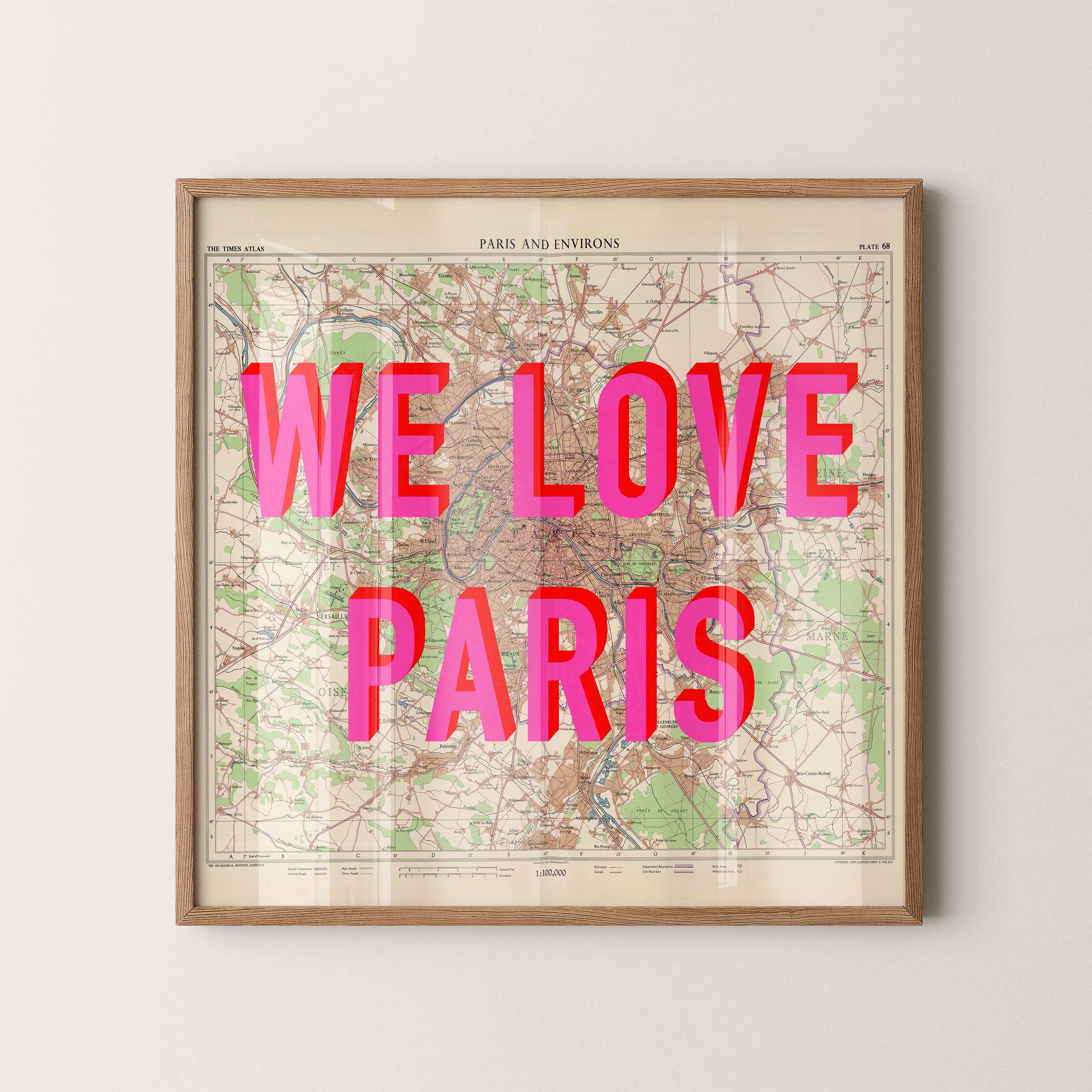 Paris Pop Art Map Print (square)