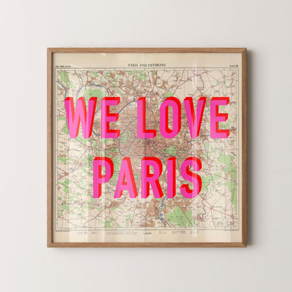 Paris Pop Art Map Print (square)