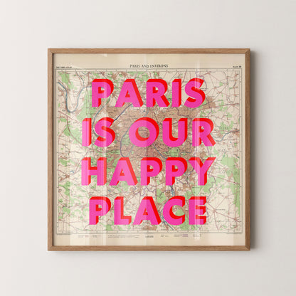 Paris Pop Art Map Print (square)