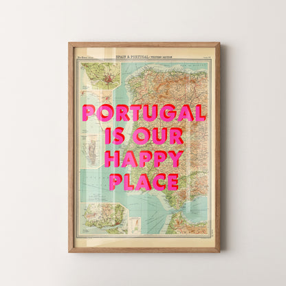 Portugal Pop Art Map Print (portrait)