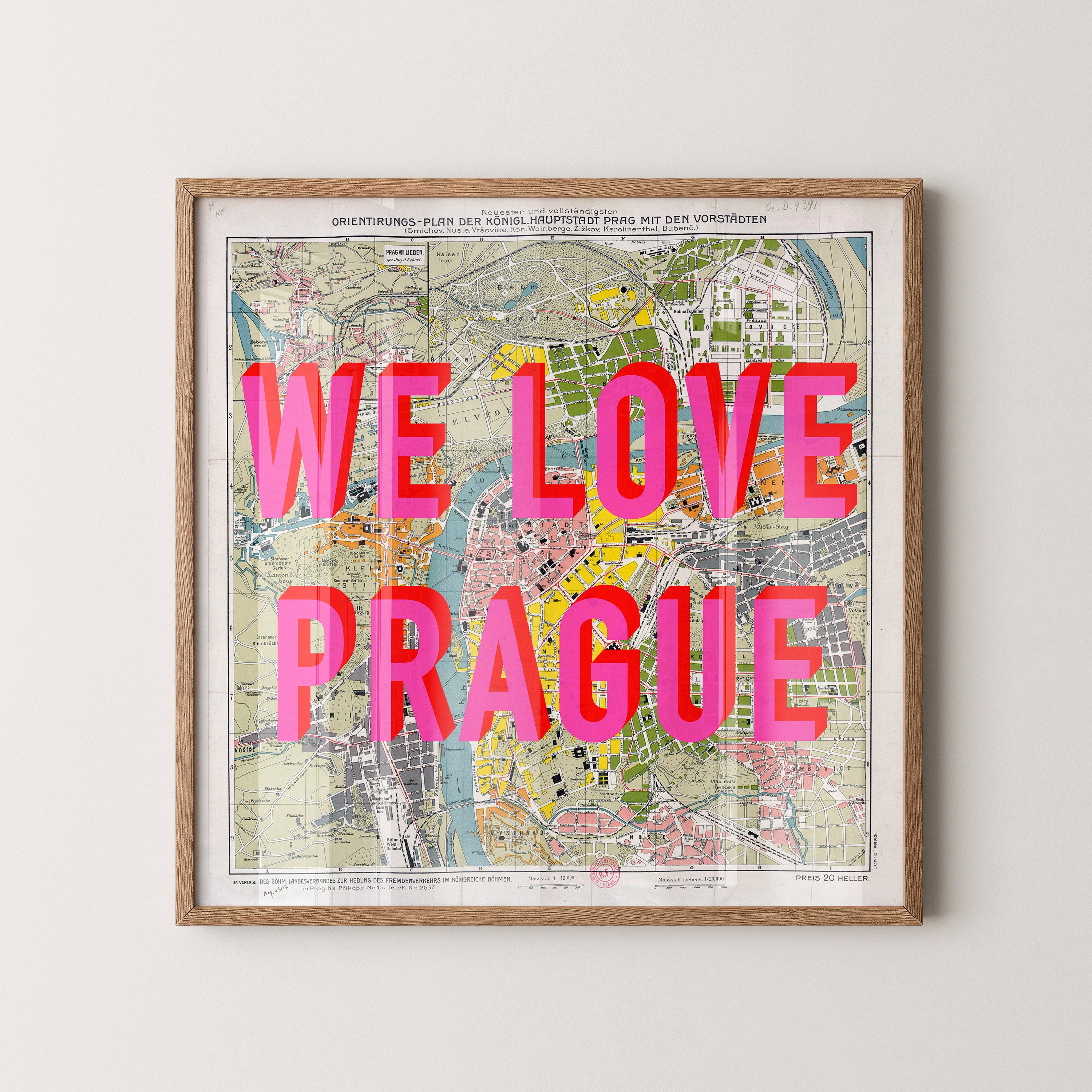 Prague Pop Art Map Print (square)
