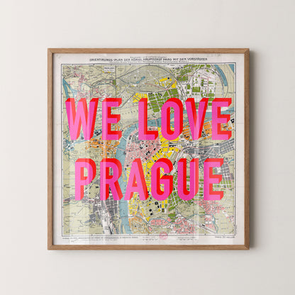 Prague Pop Art Map Print (square)