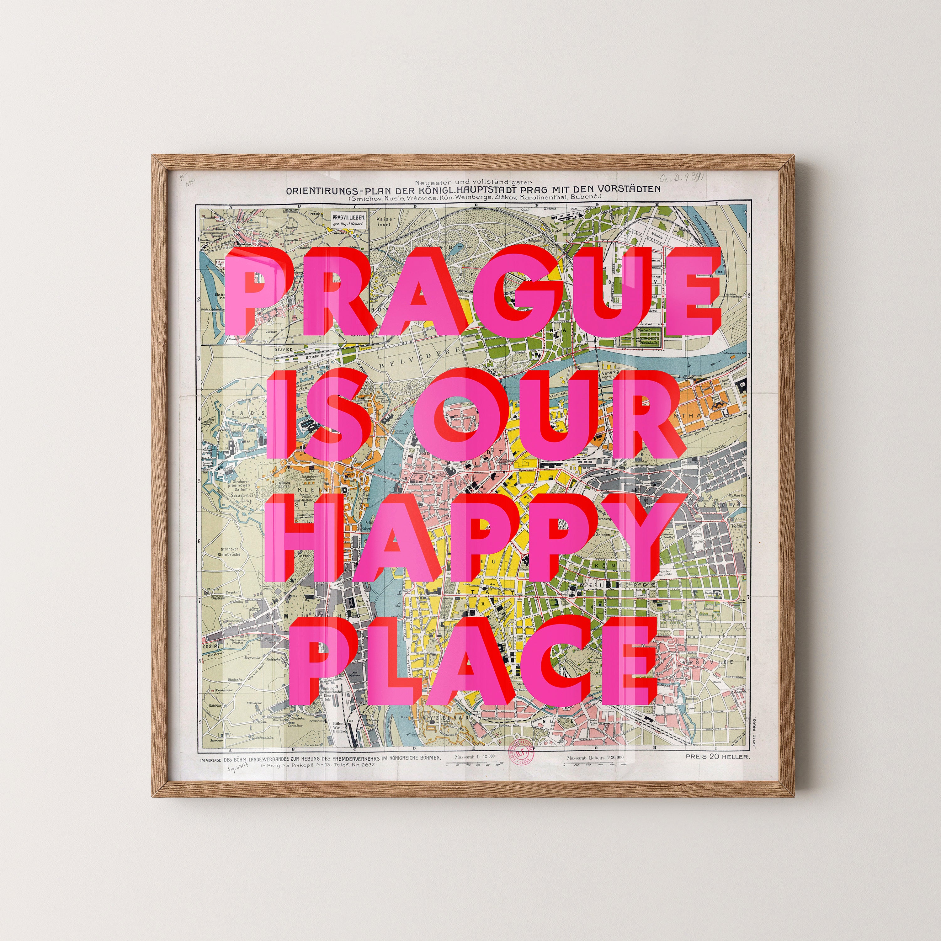Prague Pop Art Map Print (square)