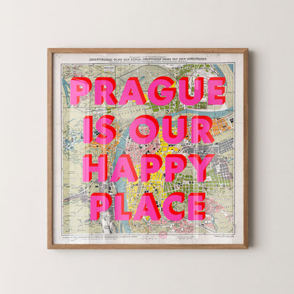 Prague Pop Art Map Print (square)