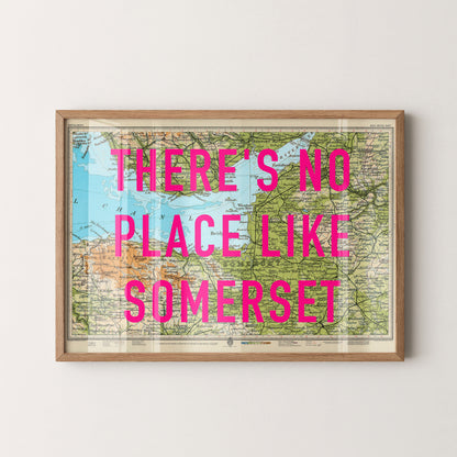 Somerset Pop Art Map Print (landscape)