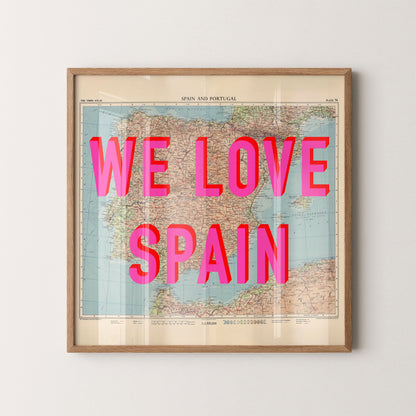 Spain Pop Art Map Print (square)
