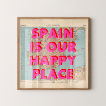 Spain Pop Art Map Print (square)